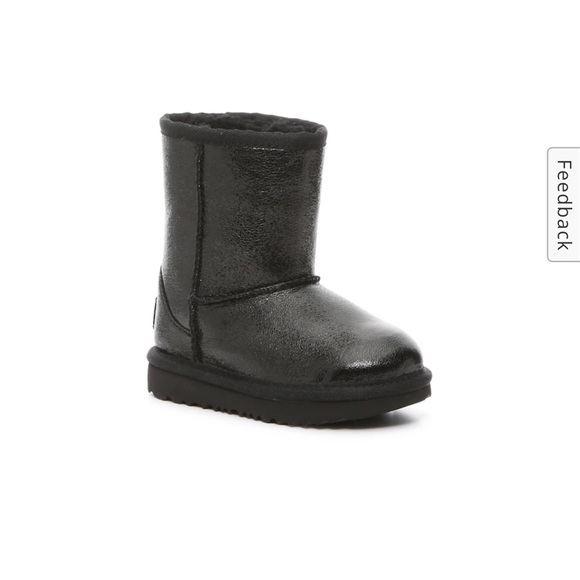 Ugg classic metallic sparkle black toddler size 7 - Picture 3 of 10
